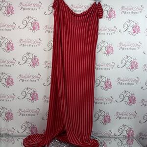 Fabric stretchy striped big piece sewing projects crafts clothing Red Striped